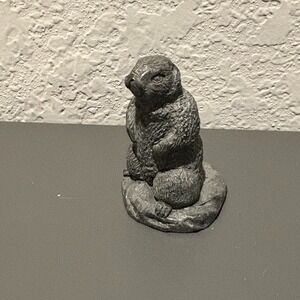 Vtg Pearlite Stonecraft Beaver Figurine Handcrafted Canada 2.5" Soapstone-Style